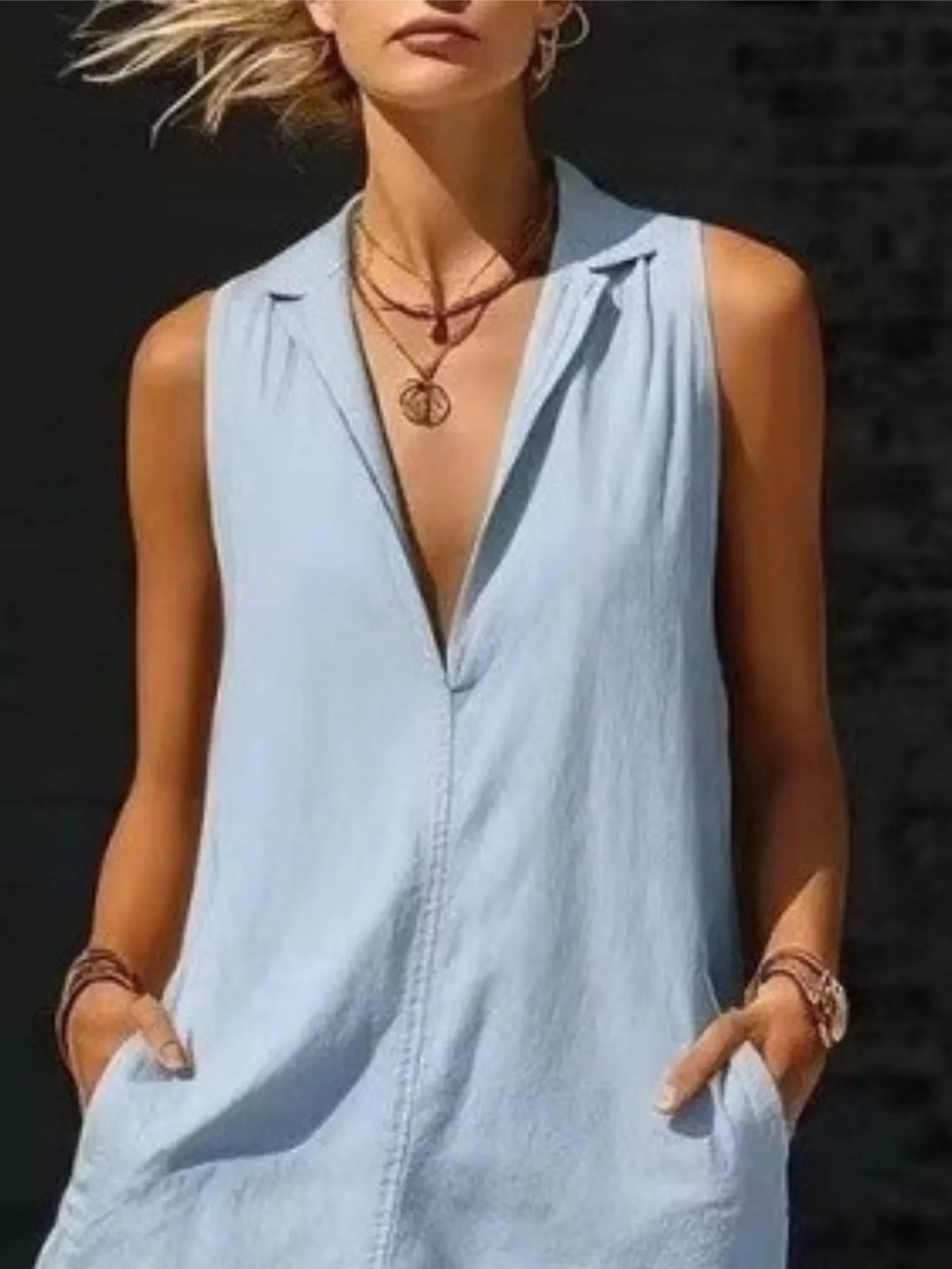 Sleeveless Maxi Dress Side Pockets (11)