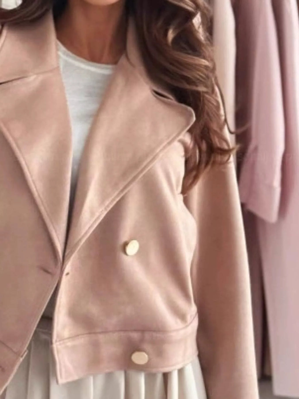 Chic Double-breasted Cropped Jacket (6)
