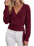 Metal Ring Detail Dropped Shoulder Sweater (16)