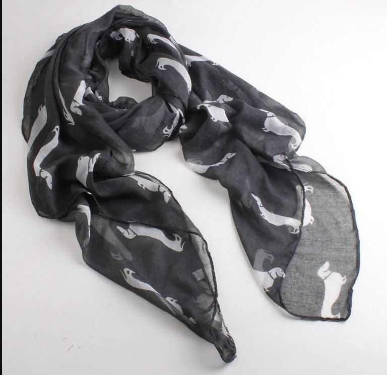 Printed Animal Print Shawl Scarf variant CJNSFSWJ00575-Black-90x180cm