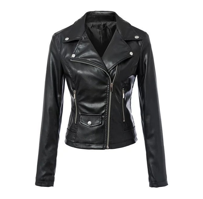 Leather Coats Motorcycle Jacket Black Outerwear Pu photo 1