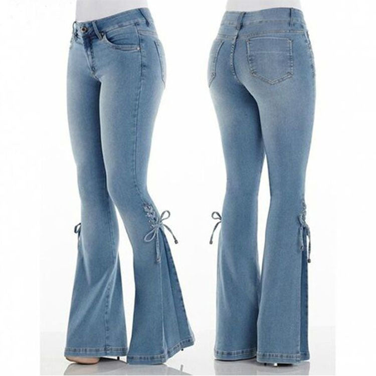 Jeans Mid-waisted Denim Trousers Stretch photo 4