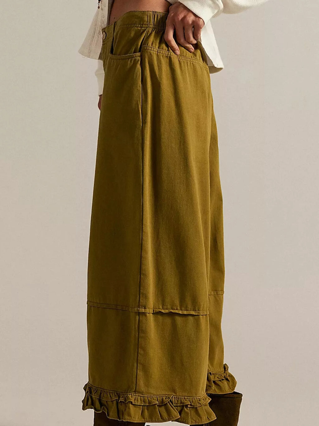 Wide-leg Ruffle Hem Jeans (18)