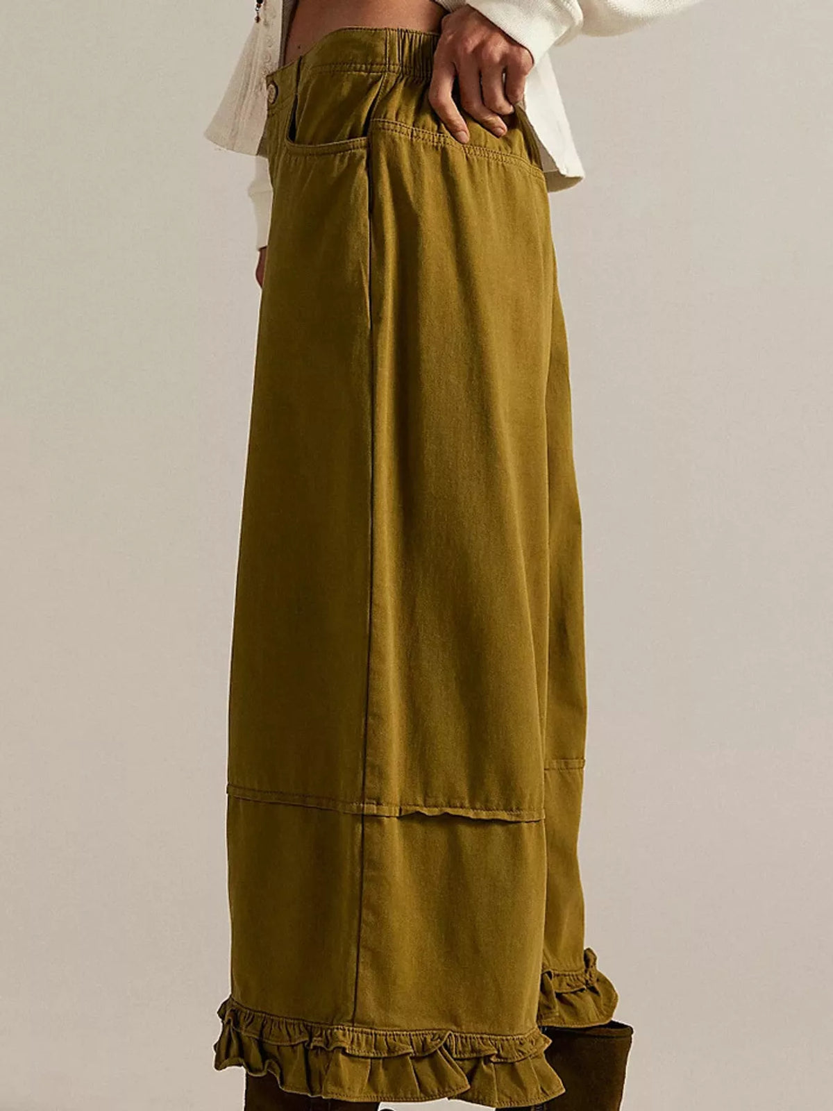 Wide-leg Ruffle Hem Jeans (18)
