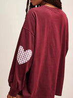 Heart Patch Long Sleeve Sweatshirt (5)