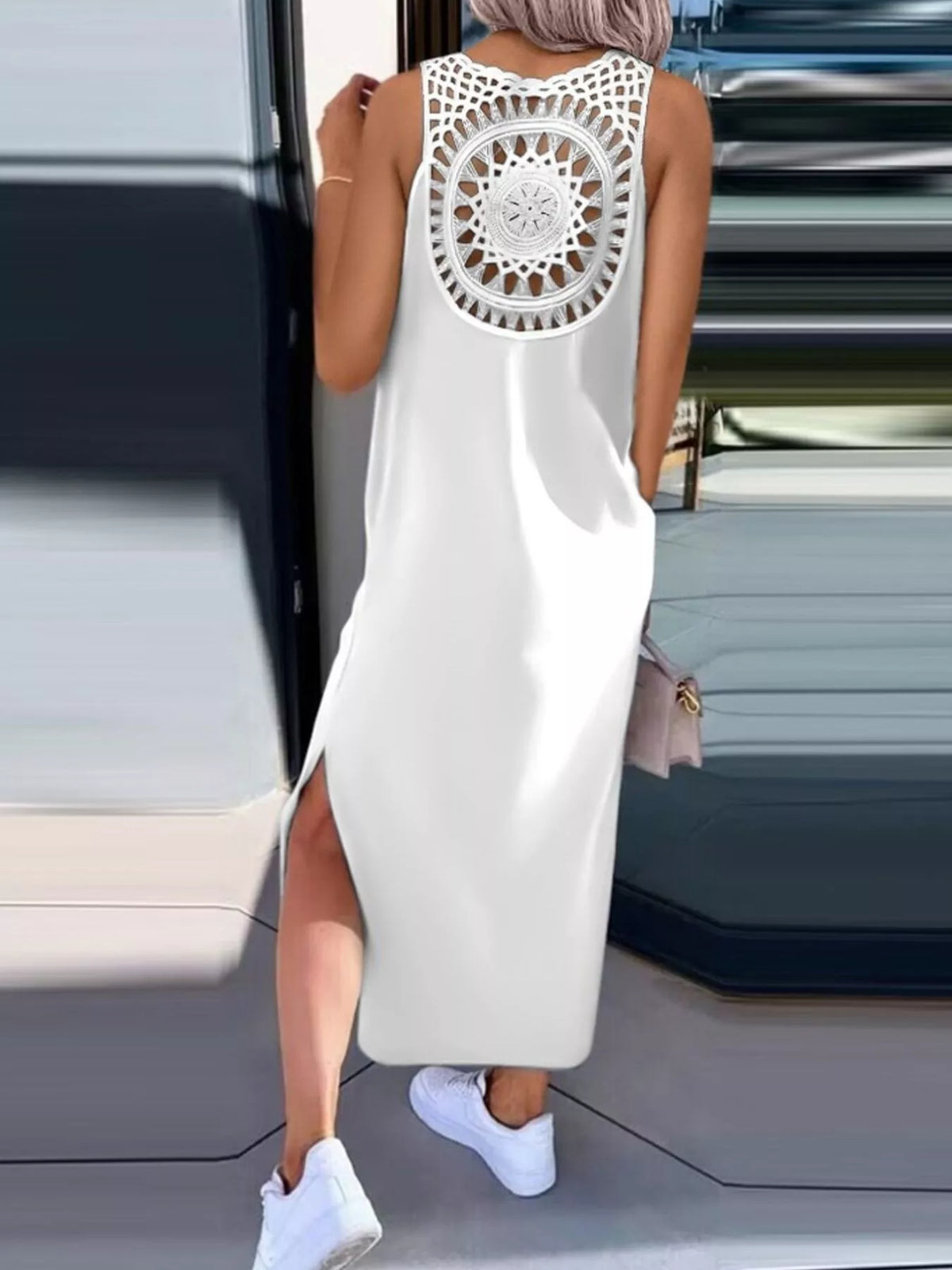 Side Slit Sleeveless Maxi Dress (2)