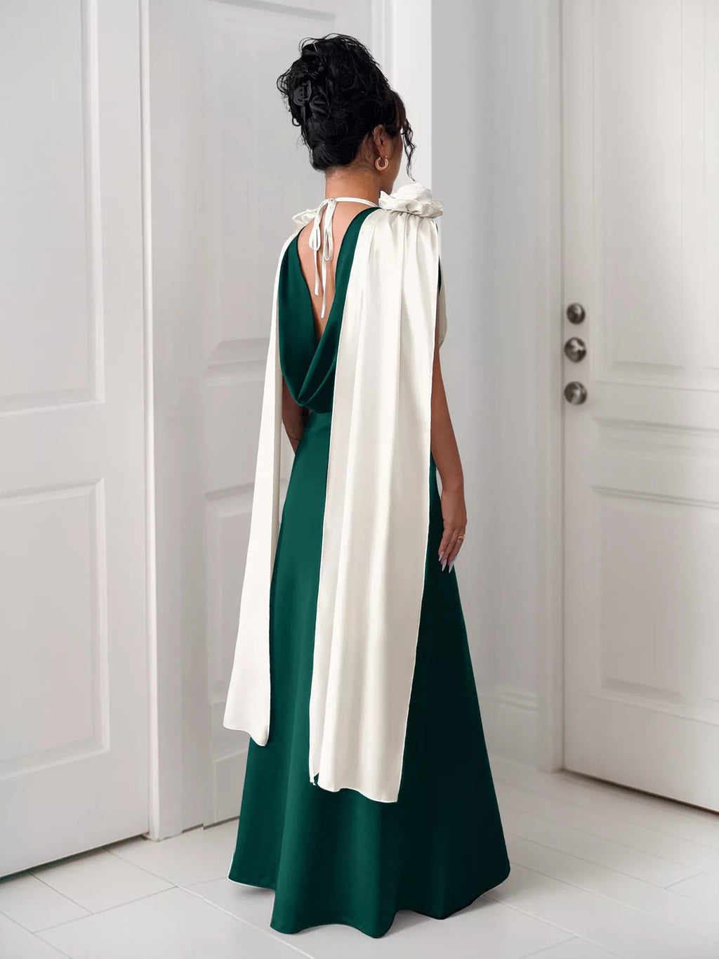 Floral Applique Two Tone Maxi Dress (12)