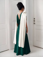 Floral Applique Two Tone Maxi Dress (12)