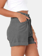 Full Size High Waist Shorts Pockets (2)