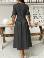 Button-down Short Sleeve Midi Dress (10)