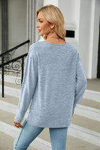 V-neck Long Sleeve T-shirt (6)