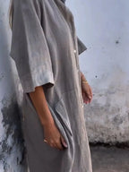 Full Size Casual Linen Button-down Shirt Dress Plus (3)