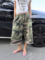 Wide-leg Cropped Sweatpants Pockets (2)