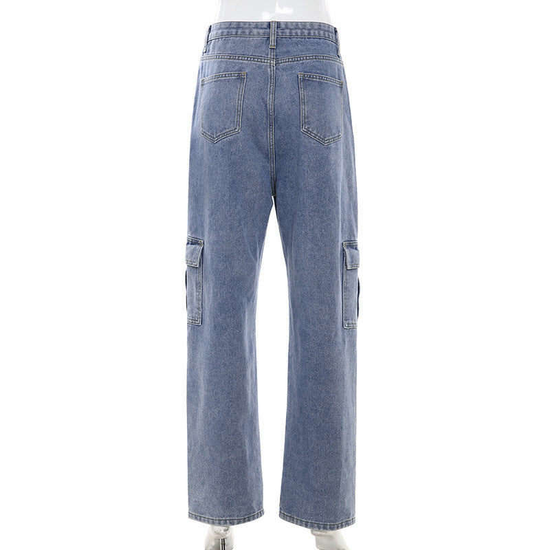 Denim Straight Leg Pants photo 5