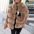 Faux Fur Stitching Jacket variant CJNSWTFP00113-Khaki-L|CJNSWTFP00113-Khaki-M|CJNSWTFP00113-Khaki-4XL|CJNSWTFP00113-Khaki-S|CJNSWTFP00113-Khaki-XXL|CJNSWTFP00113-Khaki-3XL|CJNSWTFP00113-Khaki-XL