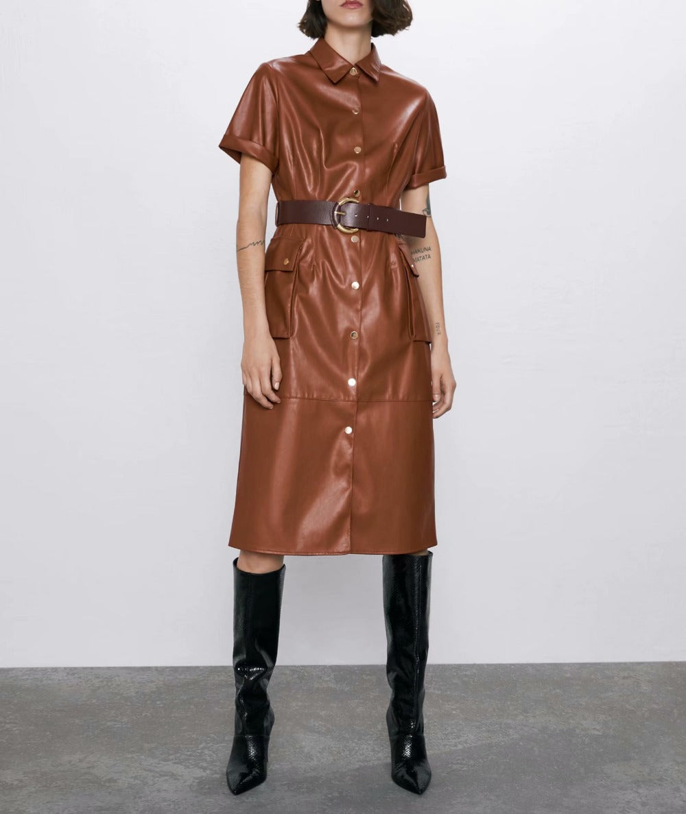 Pu Faux Leather Dress photo 4