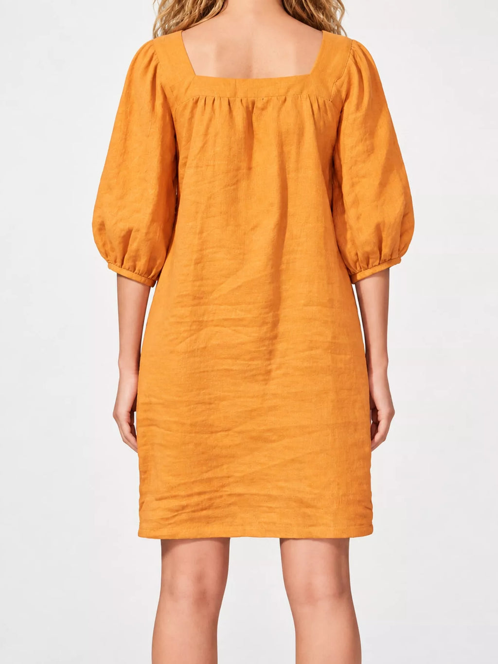 Square Neck Puff Sleeve Mini Dress (2)
