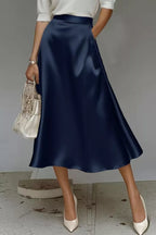 Satin A-line Midi Skirt (15)