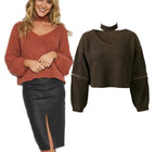 Neck V-neck Zipper Sleeve Pullover photo 1