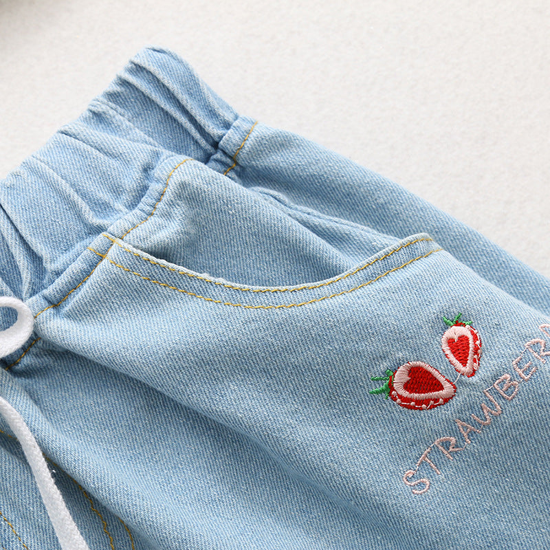 Strawberry Loose Wide-leg Jeans photo 4