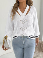 Cutout Cable Knit Sweater (15)