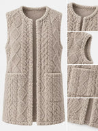 Sherpa Open Front Vest Coat (6)