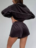 Zip-up Outerwear Shorts Set (23)