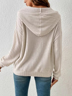 Ribbed Dropped Shoulder Drawstring Hoodie (5)