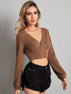 V Neck Crop Top (3)