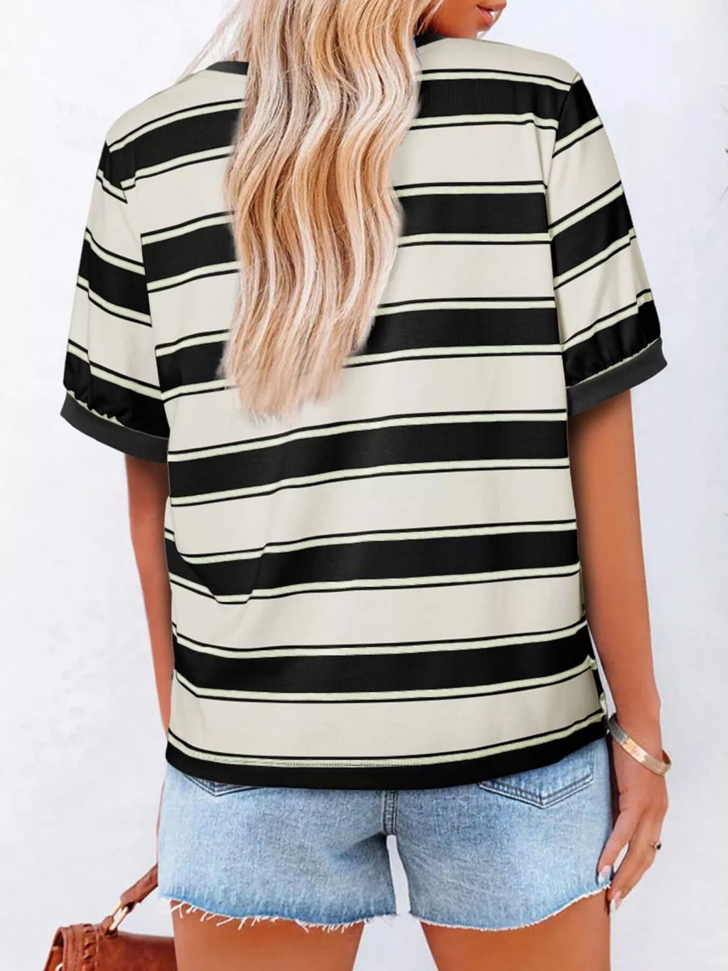 Striped Crew Neck T-shirt (9)