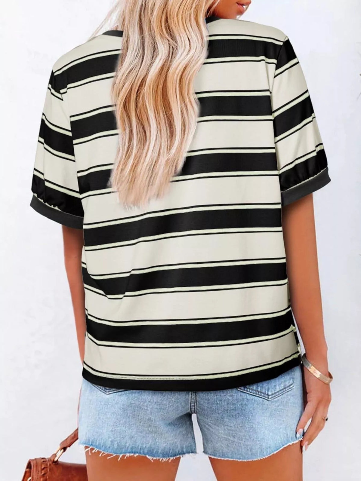Striped Crew Neck T-shirt (9)