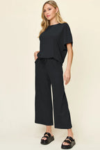 Round Neck Short Sleeve Wide Leg Pants (19)