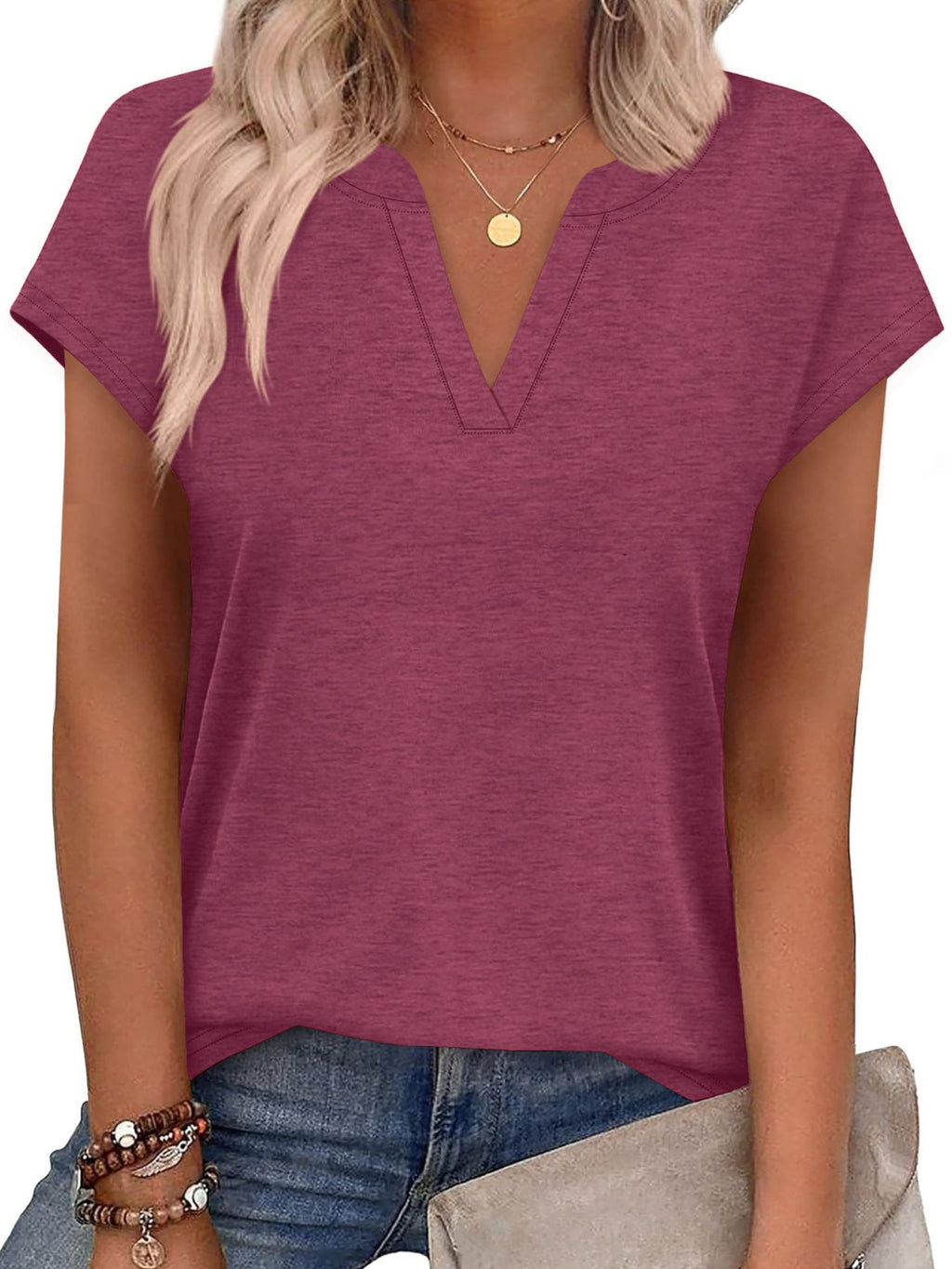 Notched Short Sleeve T-shirt (31)
