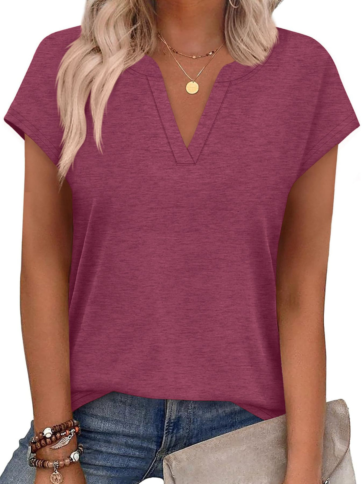 Notched Short Sleeve T-shirt (31)