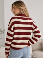 Striped Dropped Shoulder Sweater (15)
