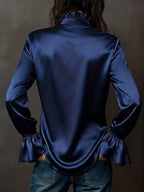 Button Up Flounce Sleeve Shirt (3)