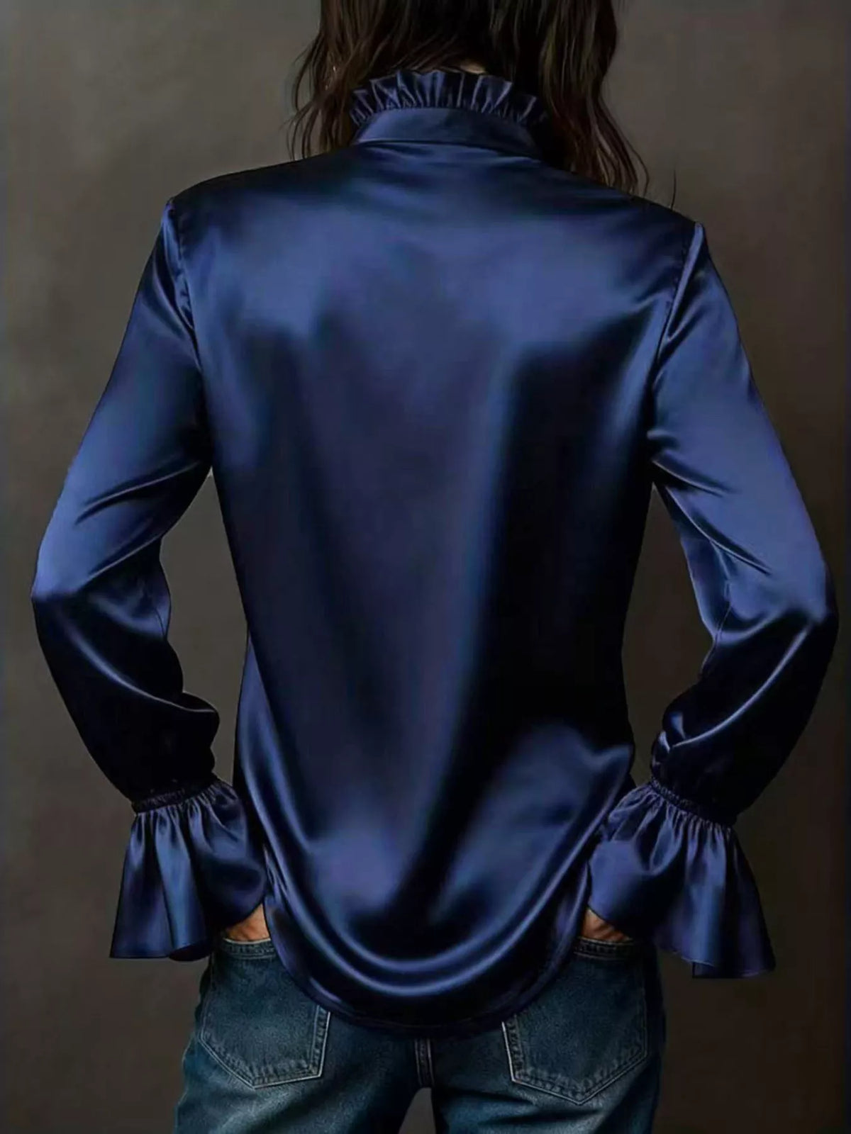Button Up Flounce Sleeve Shirt (3)