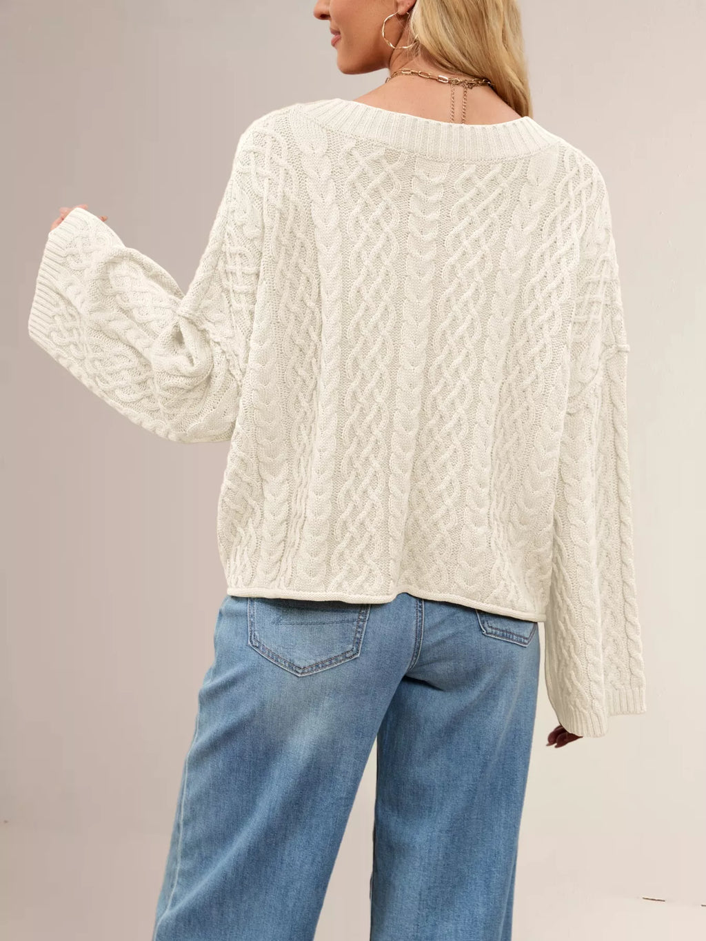 Cable Knit Button-down Cardigan (23)