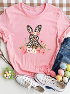 Rabbit Round Neck Short Sleeve T-shirt (4)