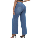 Elegant Ripped Wide-leg Jeans photo 1