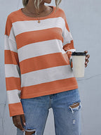 Striped Casual Long Sleeve Knit Top (14)
