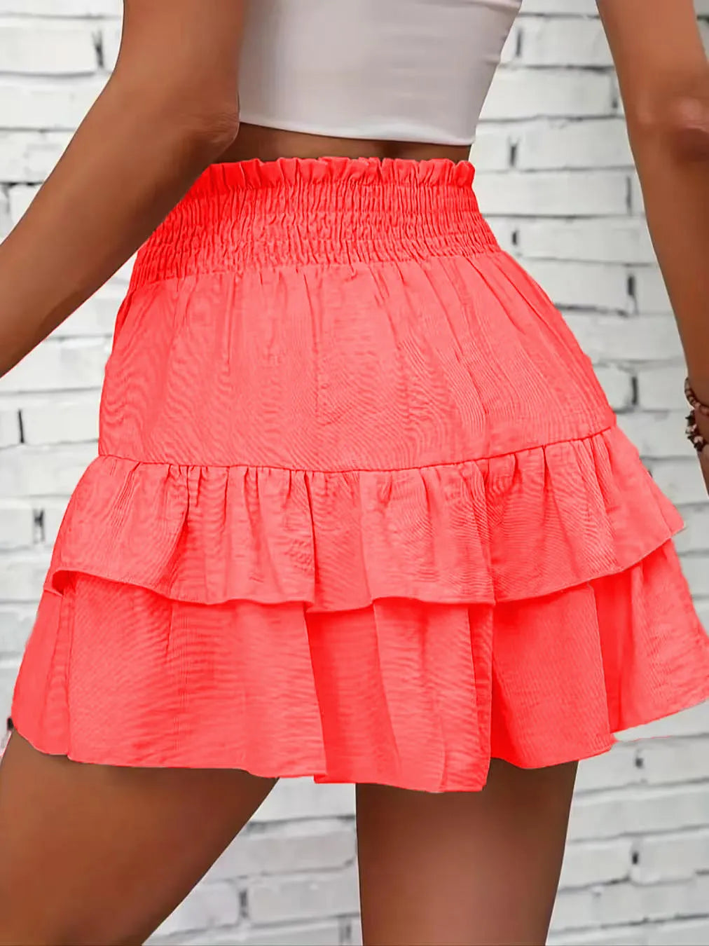Ruffle Layered High Waist Casual Skort (11)
