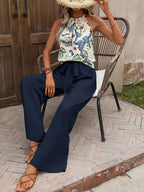 Printed Tank Top Wide Leg Pants Set (26)