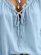 Frill Tie Neck 3/4 Sleeve Blouse (4)