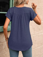 Casual Button Detail Henley T-shirt (27)