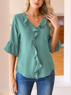 Ruffled Flounce Sleeve Blouse (17)