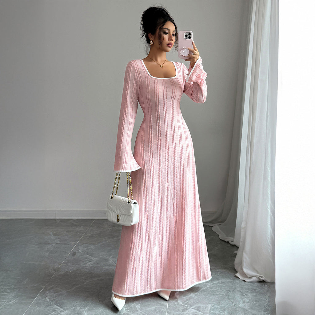 Slim-fitting Simple Long Sleeve Dress Clothing photo 3