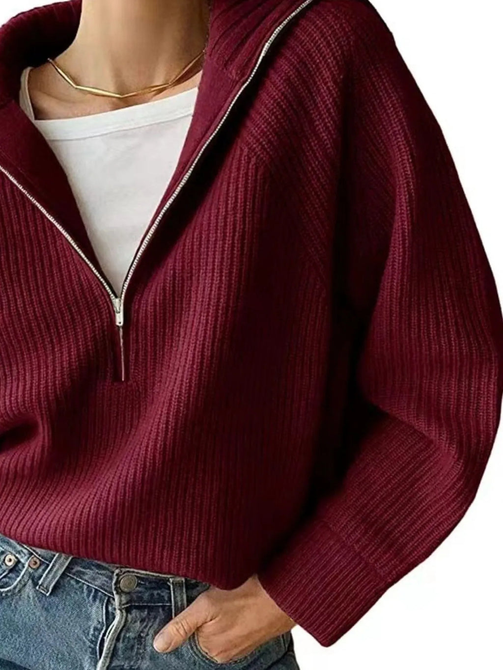 Half-zip Long Sleeve Sweater (12)