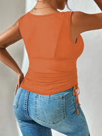 Side Drawstring Ruched Tank (28)