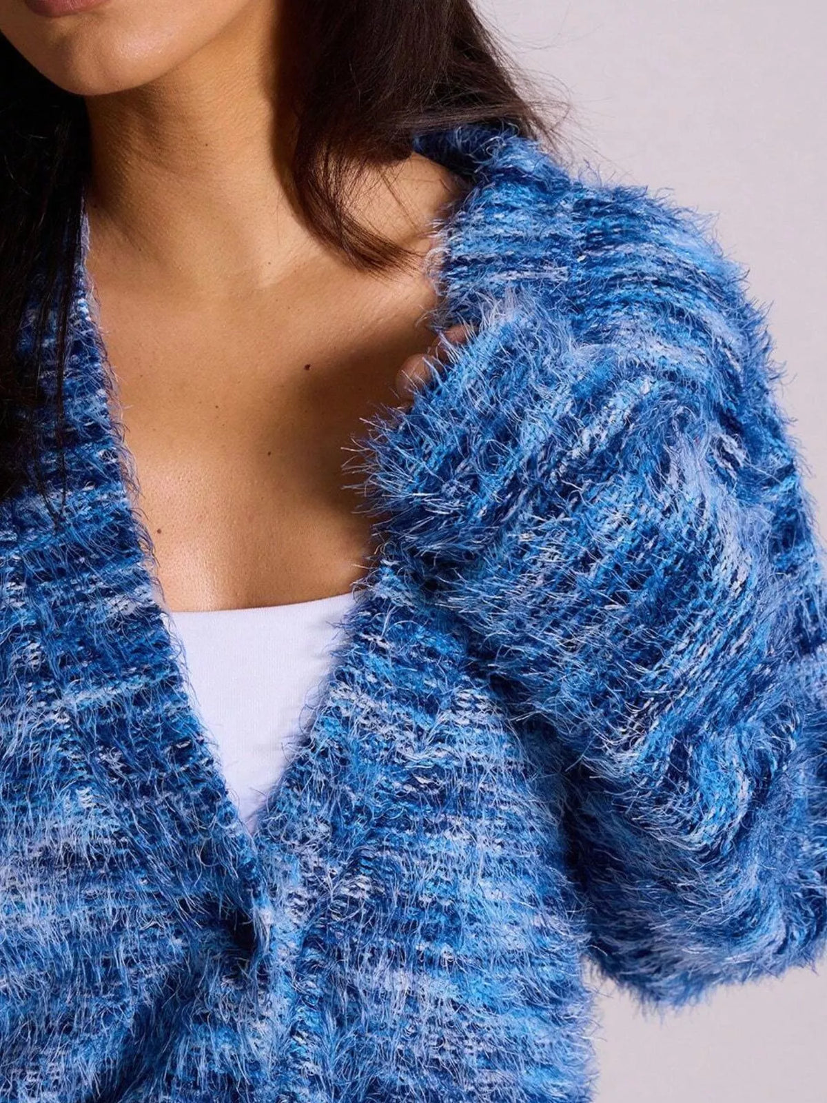 Chunky Knit V-neck Button-up Cardigan (11)